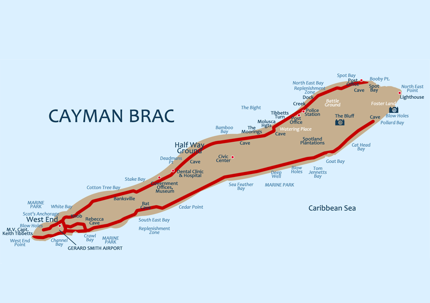  Cayman Brac Map