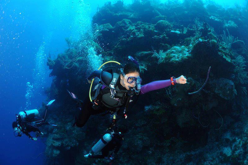 Boat diving in the Cayman Islands