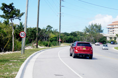 Drive on the left-hand side of the road